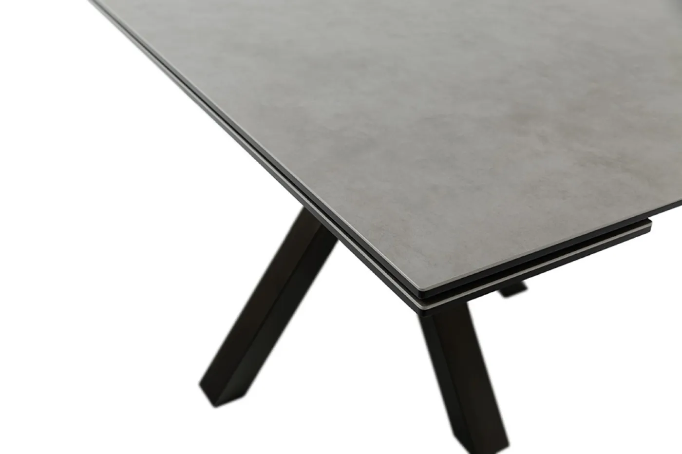 Esstisch Pallini | hellgrau / schwarz | ausziehbar | 90(150) x 90