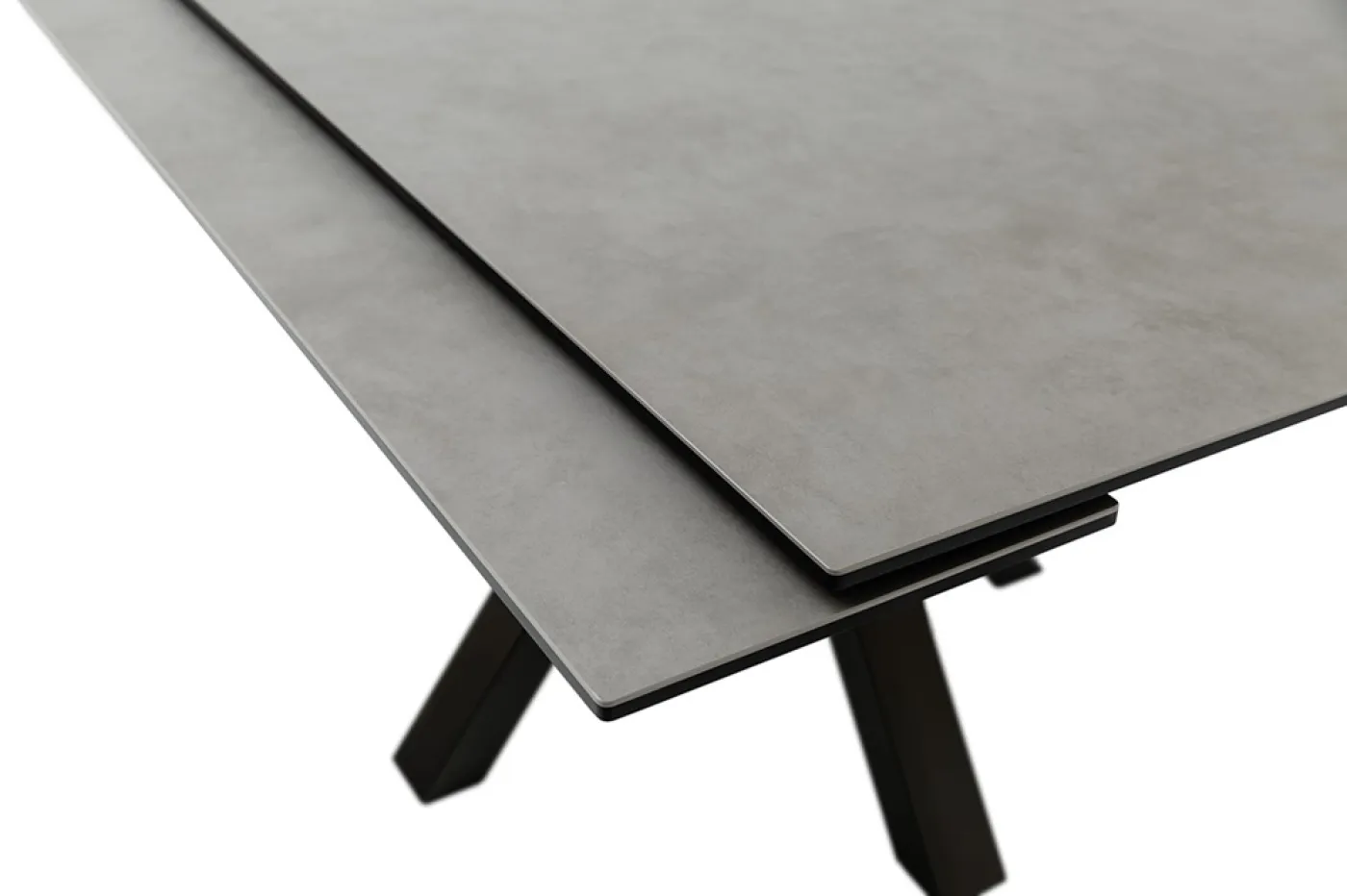 Esstisch Pallini | hellgrau / schwarz | ausziehbar | 90(150) x 90