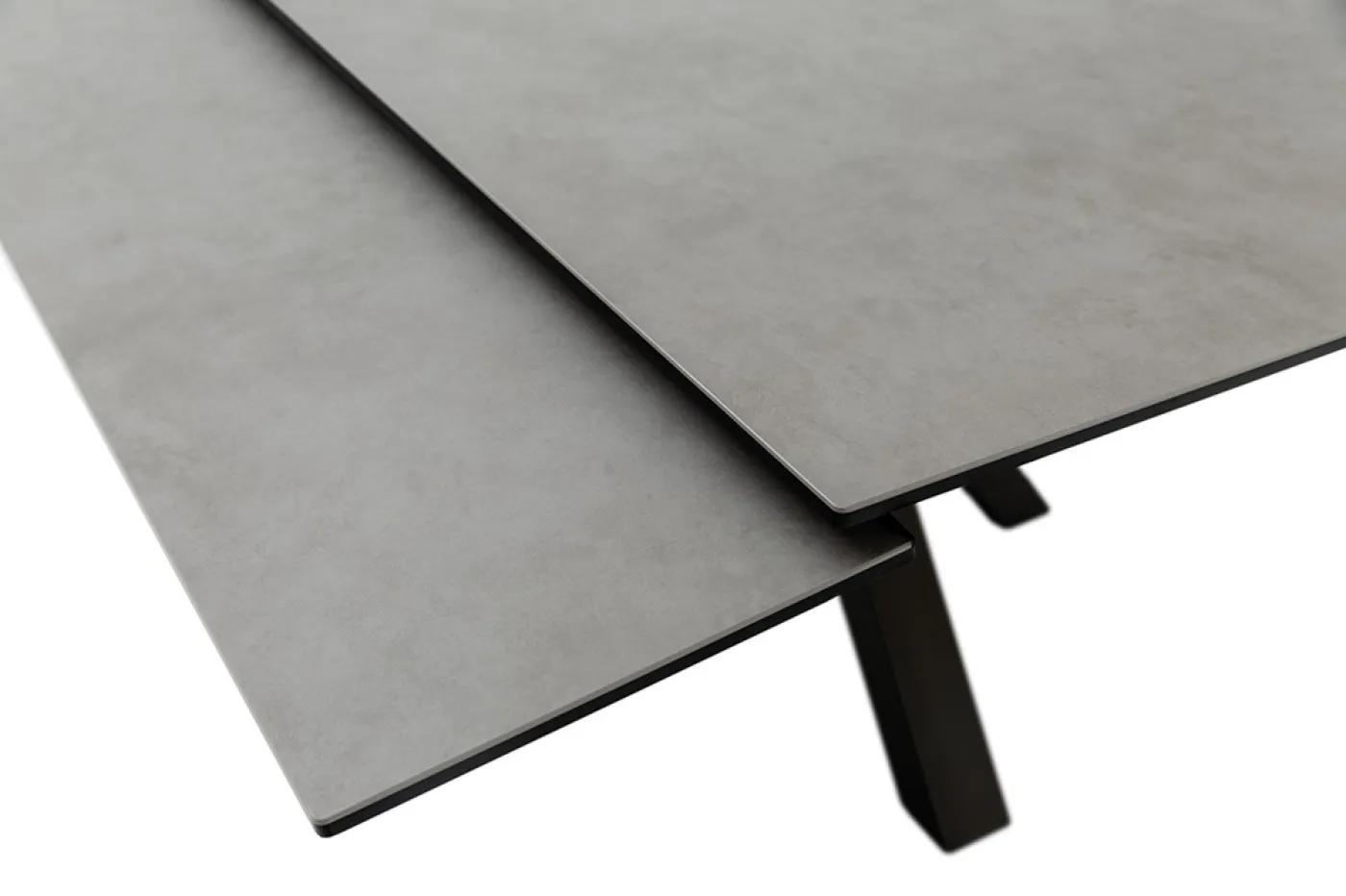 Esstisch Pallini | hellgrau / schwarz | ausziehbar | 90(150) x 90