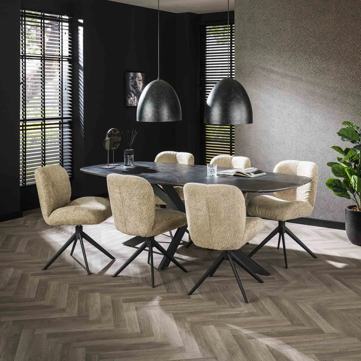 Esstisch Payson oval | Marmor Optik | 180/215 | verschiedene Größen