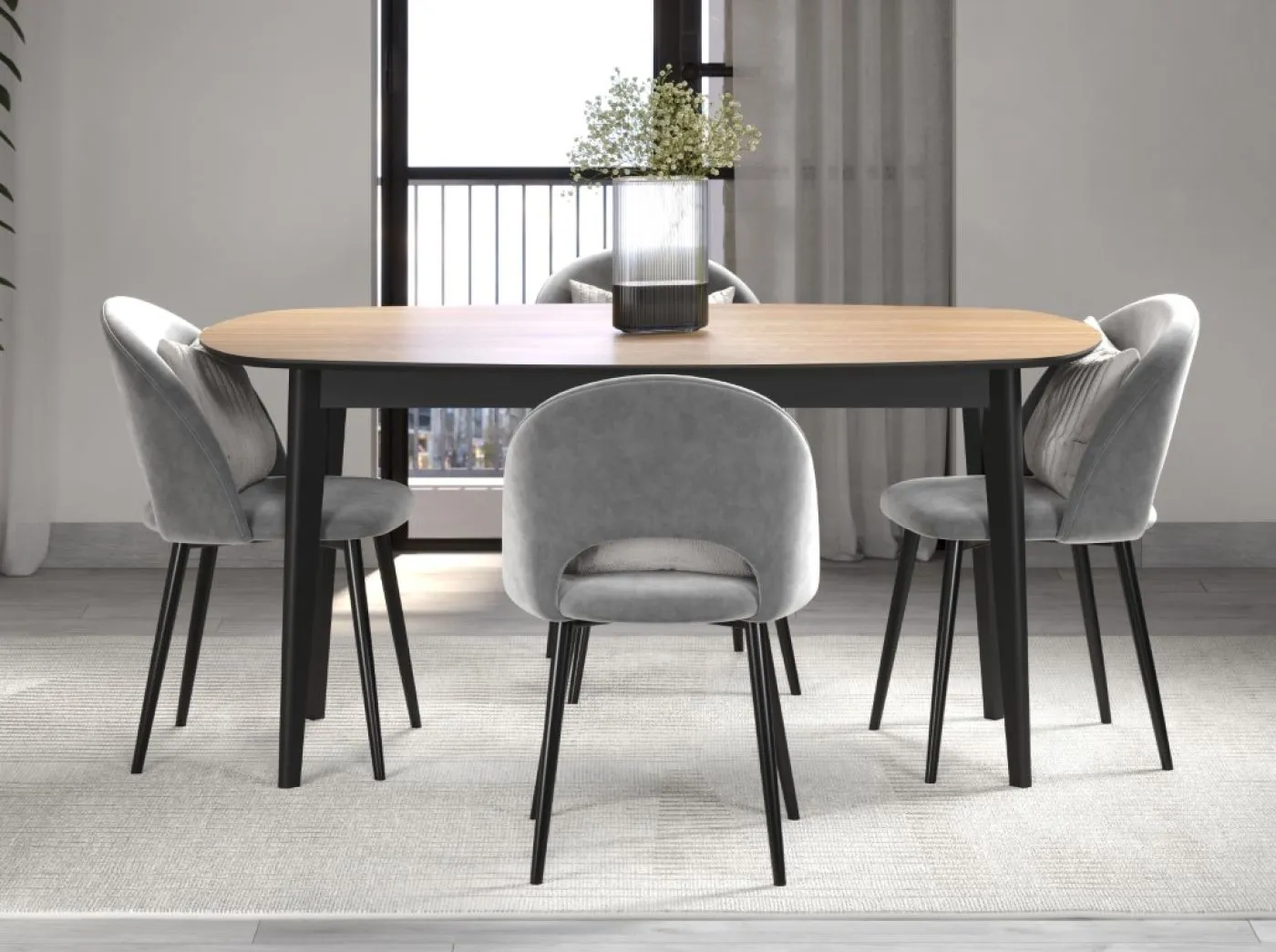 Esstisch Ronin | 160 x 90 | Eiche / schwarz