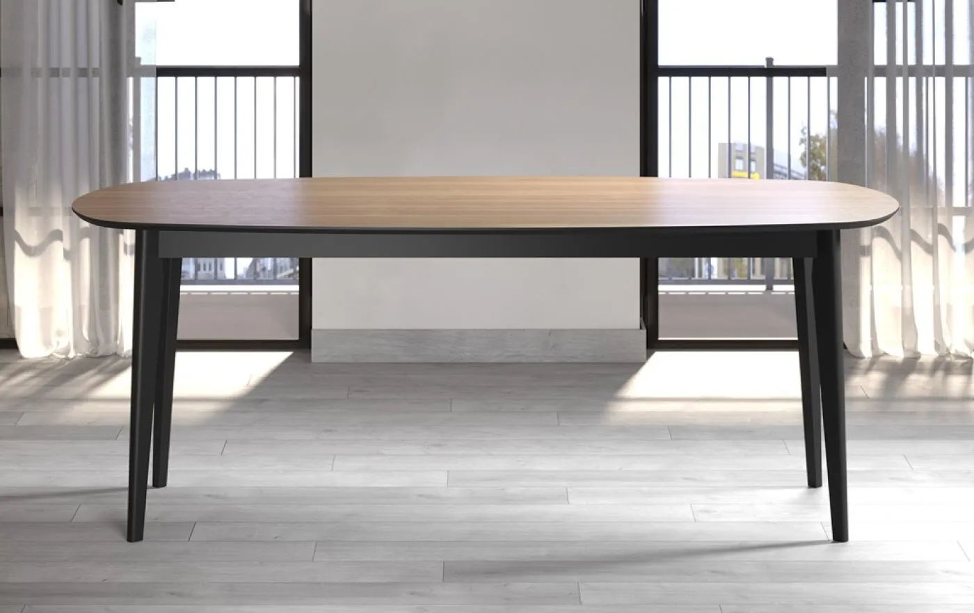 Esstisch Ronin | 160 x 90 | Eiche / schwarz