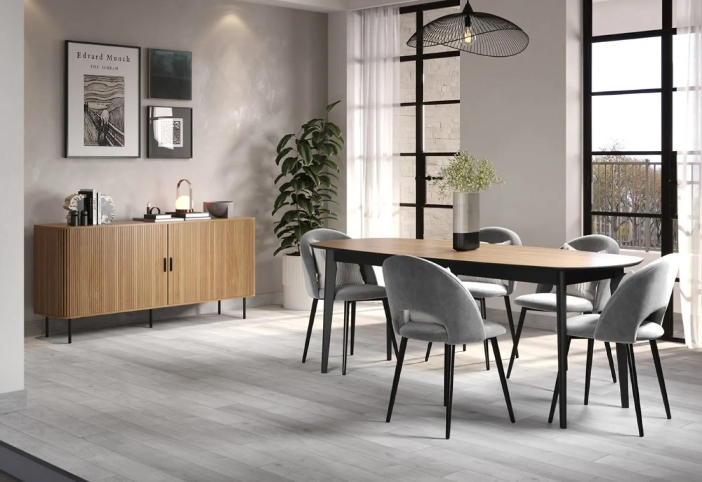 Esstisch Ronin | 160 x 90 | Eiche / schwarz