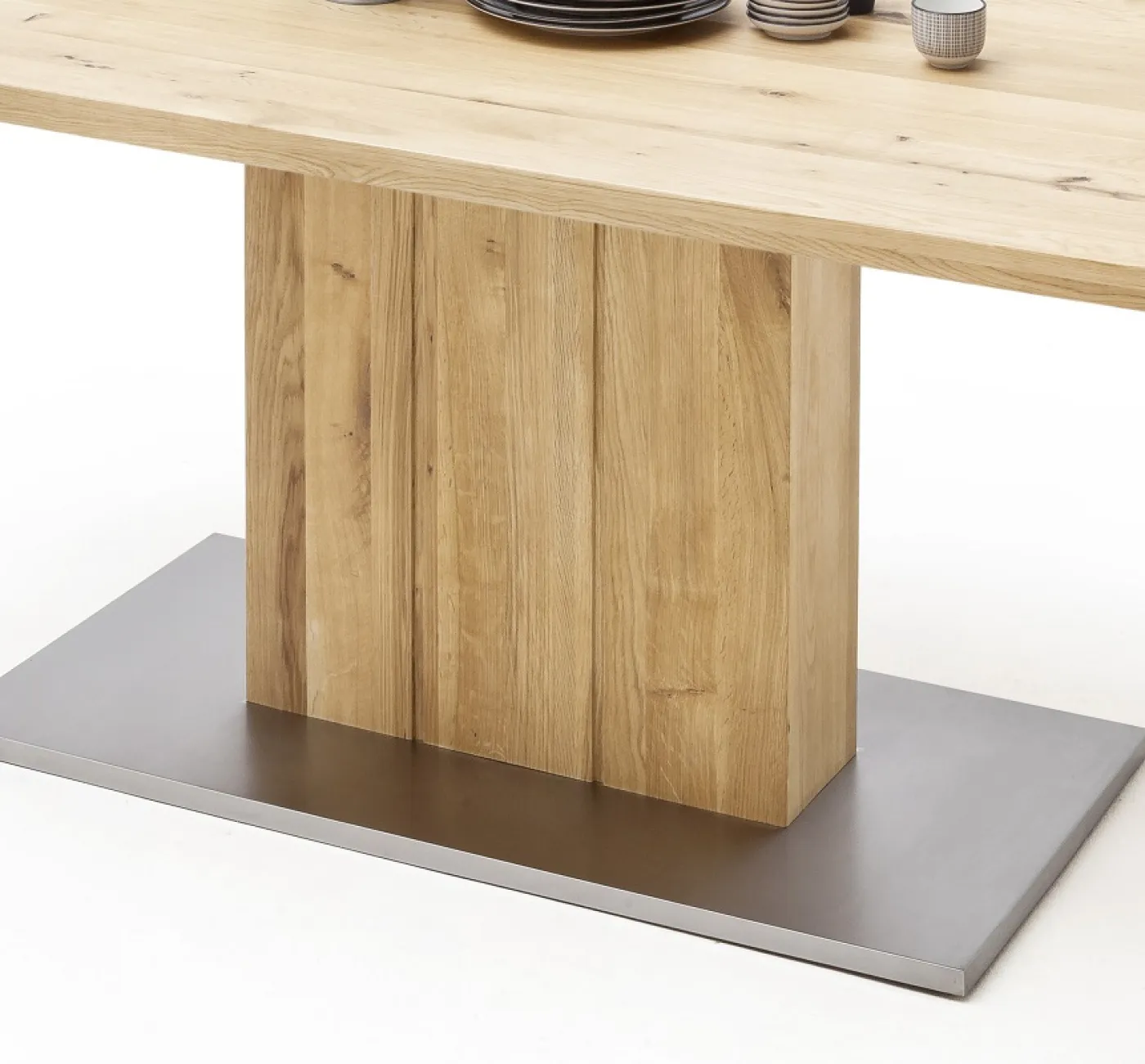 Esstisch Säulentisch Greta | Balkeneiche massiv | 180 x 90 cm