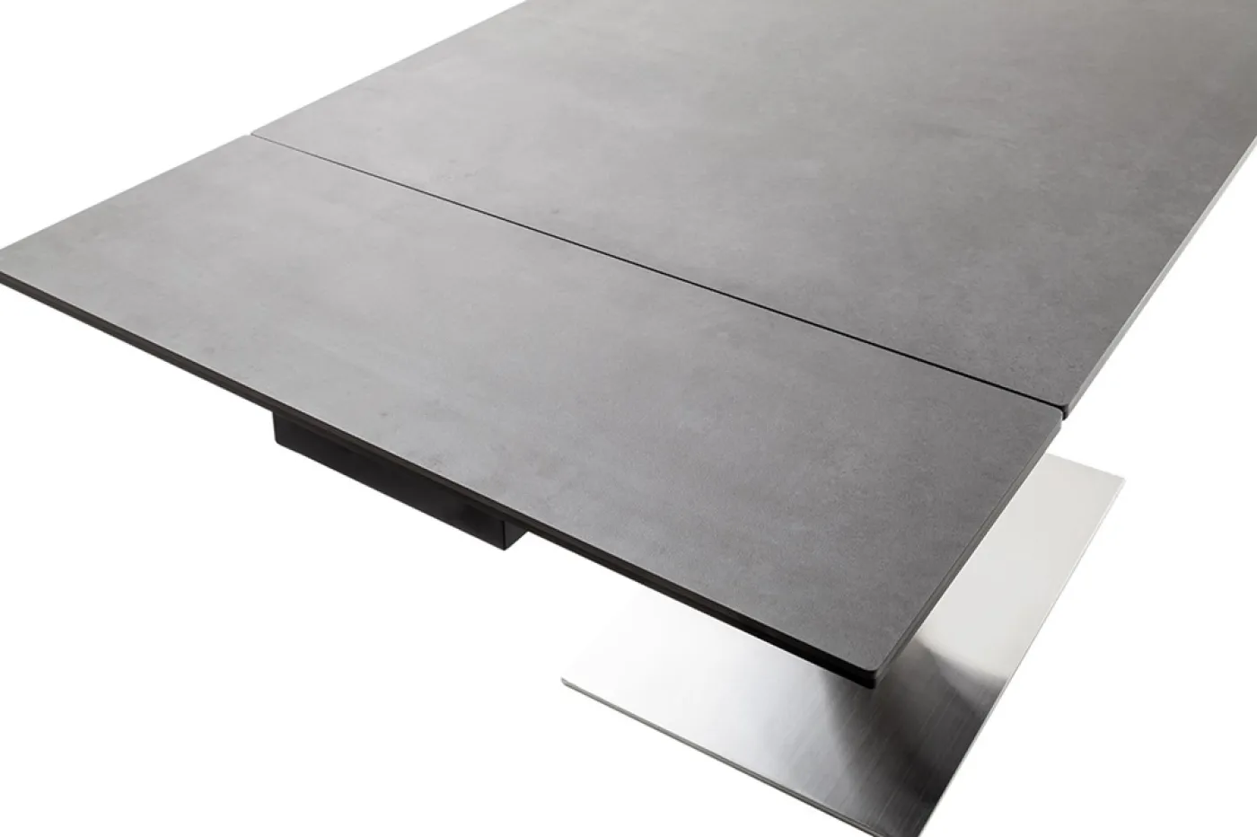 Esstisch Säulentisch Pesaro | anthrazit / Edelstahl | ausziehbar | 120(180) x 80