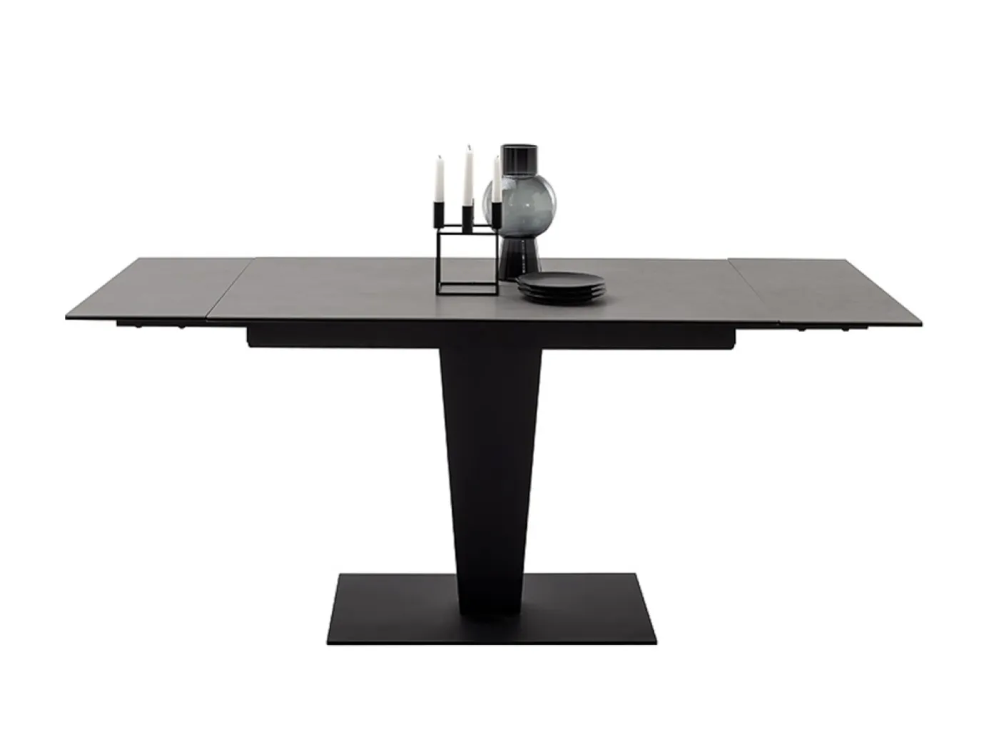 Esstisch Säulentisch Pesaro | anthrazit / schwarz | ausziehbar | 120(180) x 80