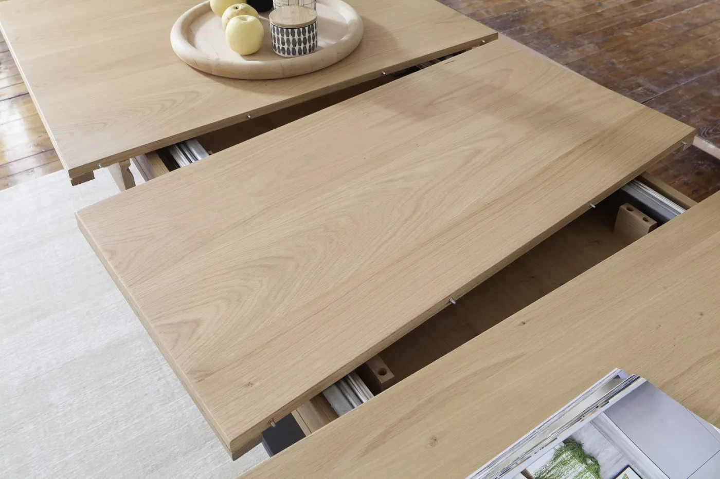 Esstisch Salerno | ausziehbar | 180(230)x100 | Balkeneiche Bianco