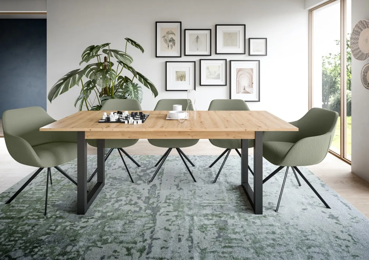 Esstisch Seattle | ausziehbar | Artisan Eiche / grau | 150(190)x80