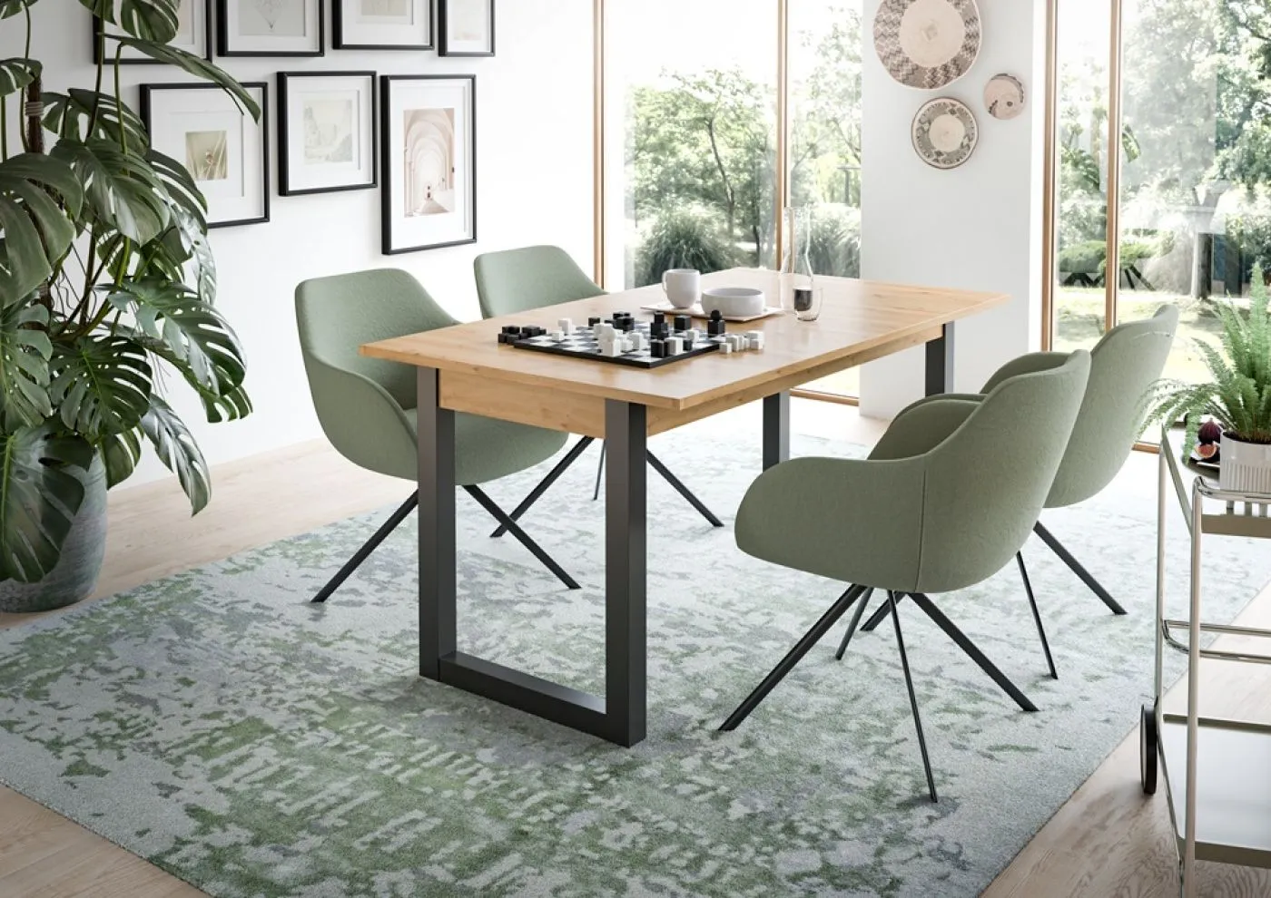 Esstisch Seattle | ausziehbar | Artisan Eiche / grau | 150(190)x80