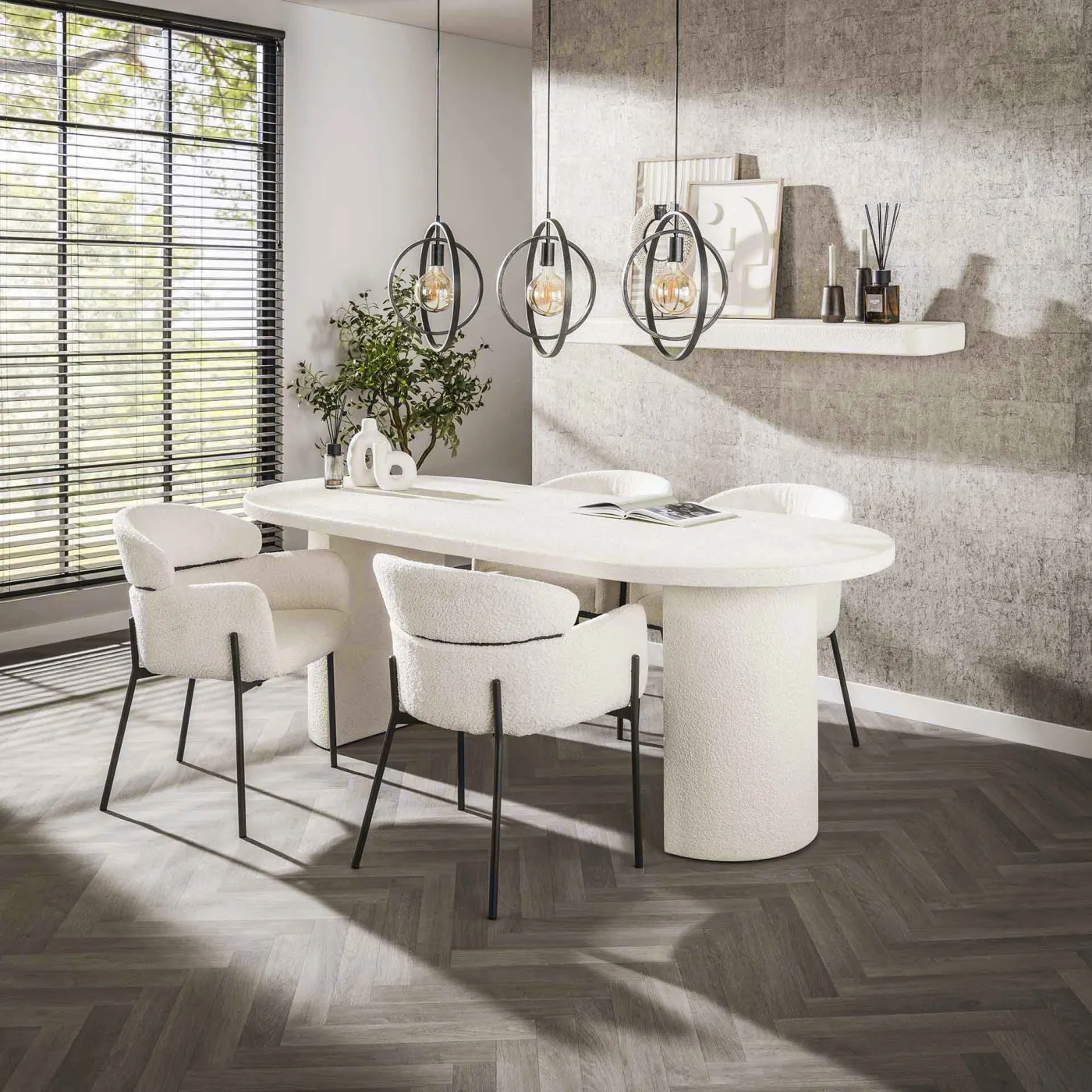 Esstisch Shiro | Mamorkomposit | Cremeweiß | 215cm