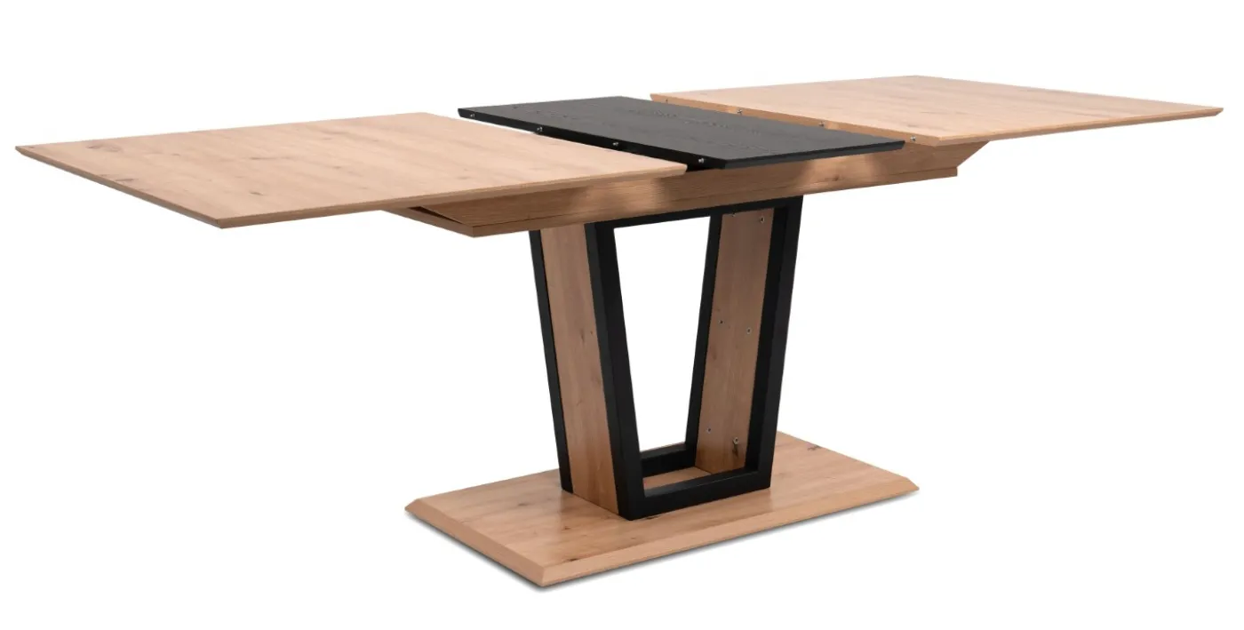Esstisch Soria | Ausziehtisch | 160(200)x90 | Artisan Oak / schwarz