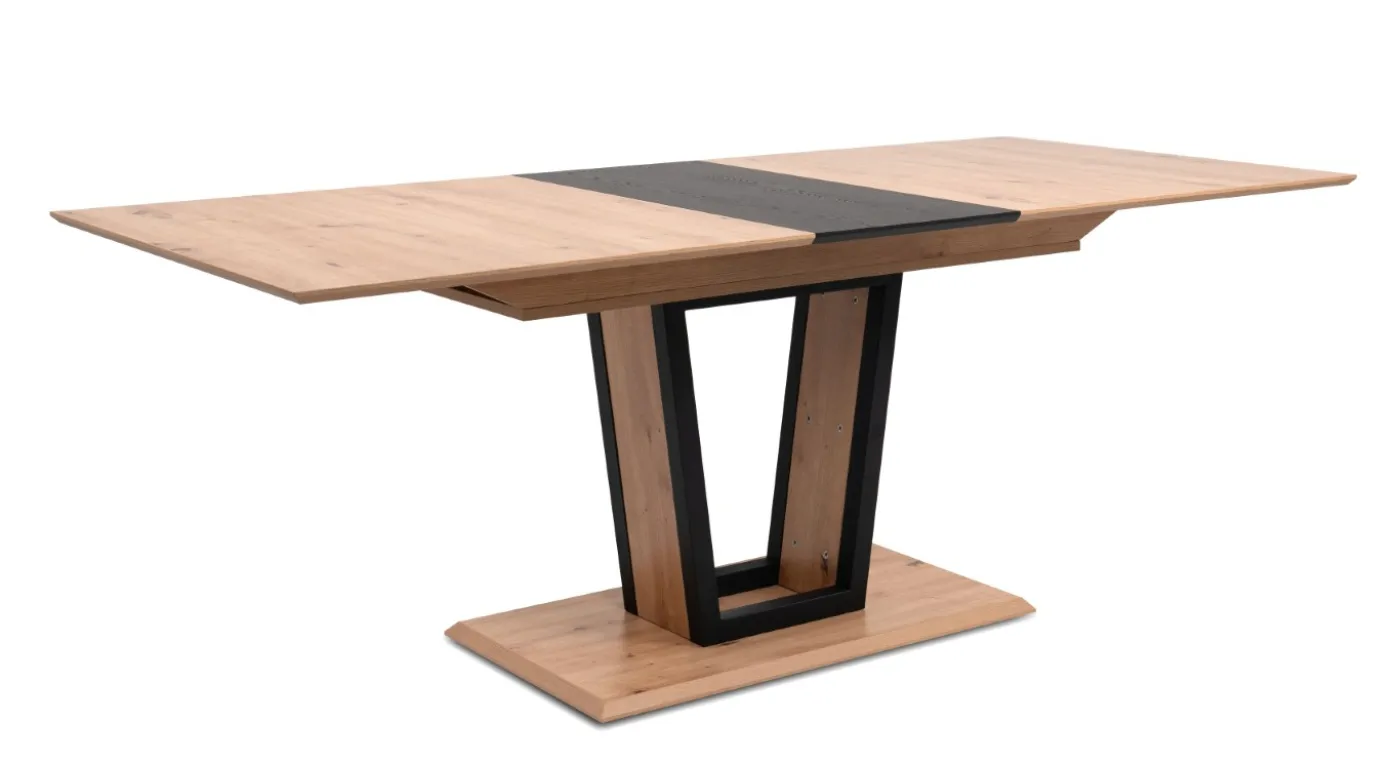Esstisch Soria | Ausziehtisch | 160(200)x90 | Artisan Oak / schwarz
