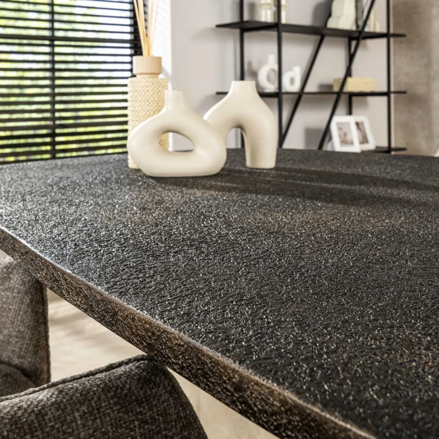 Esstisch Steja | 215 cm | oval | Metallic / grau