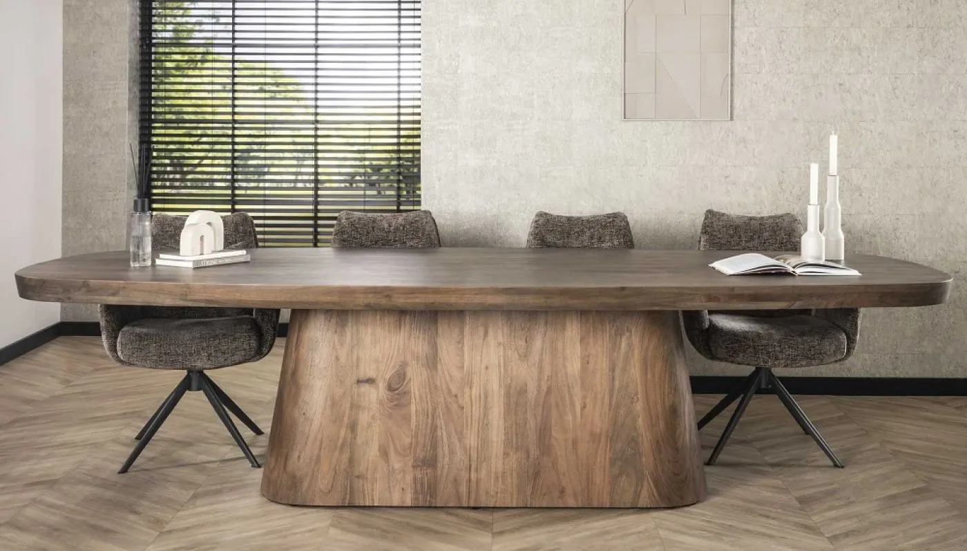 Esstisch Tabula | Oval | 300 cm | Akazie massiv | braun