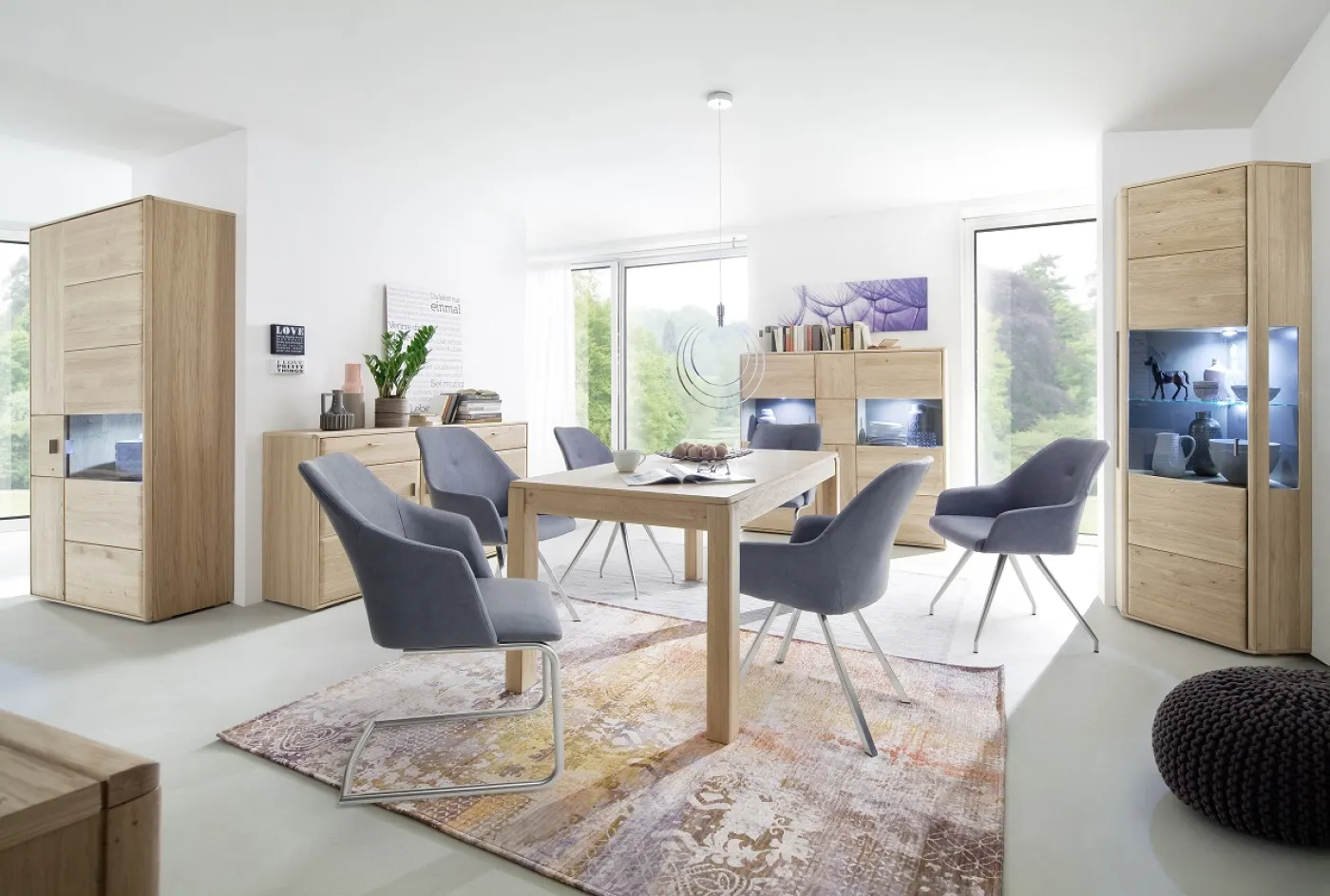 Esstisch Tarragona | ausziehbar | 160(260)x90 | Eiche Bianco