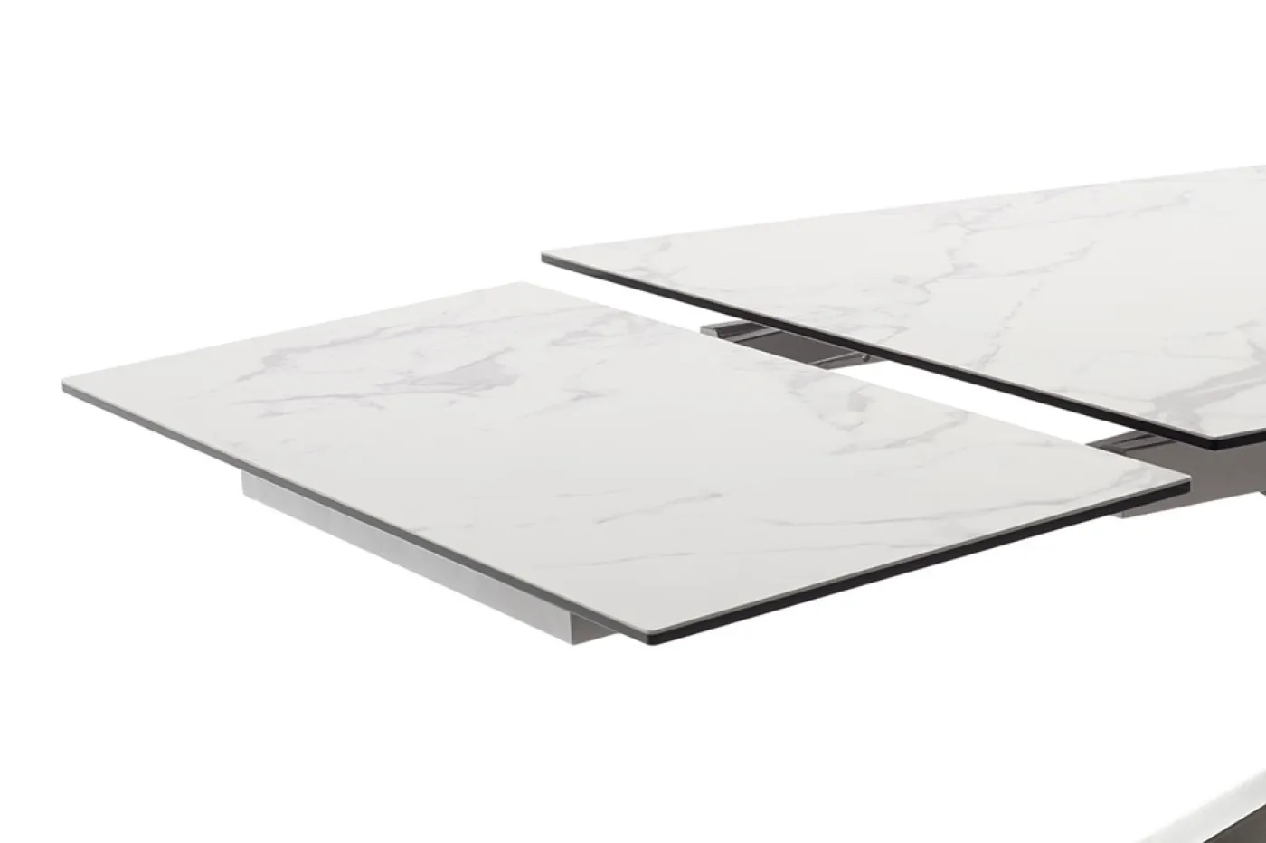 Esstisch Tesero | creme / Edelstahl | ausziehbar | 200(300) x 95