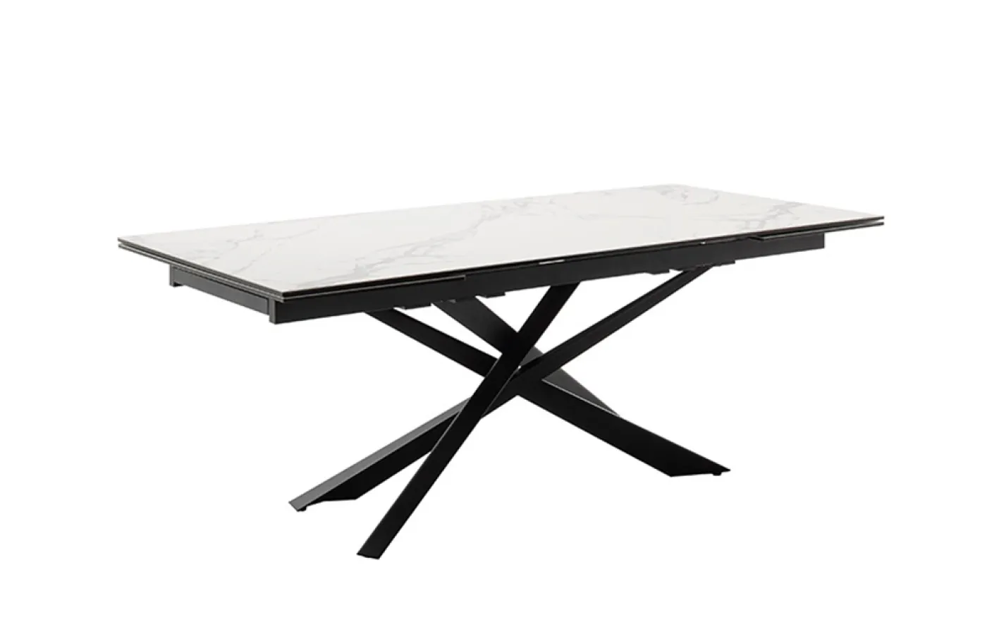 Esstisch Tesero | creme / schwarz | ausziehbar | 200(300) x 95