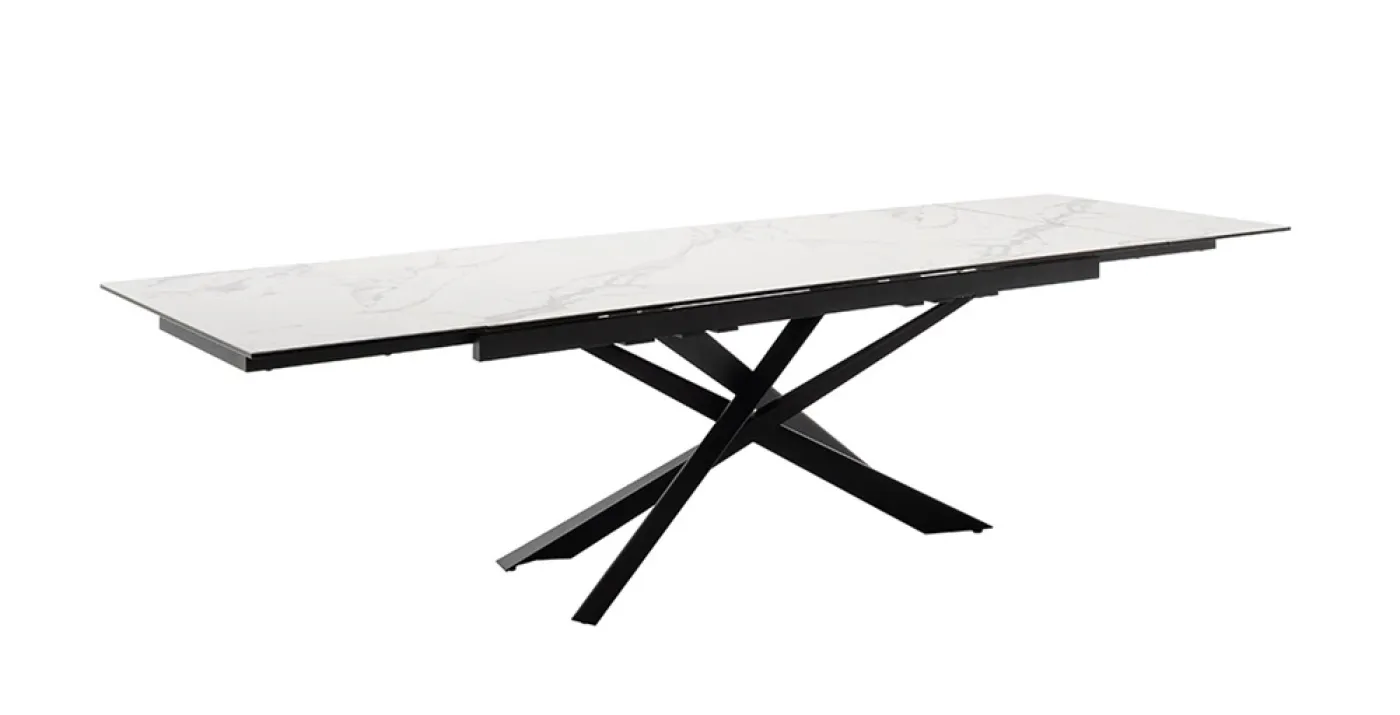 Esstisch Tesero | creme / schwarz | ausziehbar | 200(300) x 95