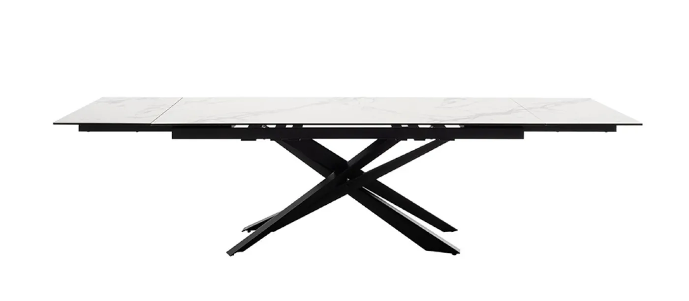 Esstisch Tesero | creme / schwarz | ausziehbar | 200(300) x 95