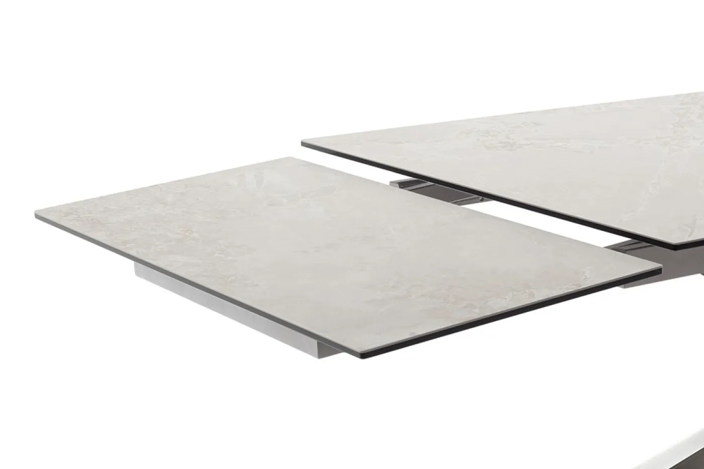 Esstisch Tesero | grau / Edelstahl | ausziehbar | 200(300) x 95