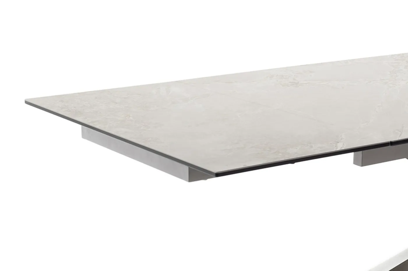 Esstisch Tesero | grau / Edelstahl | ausziehbar | 200(300) x 95