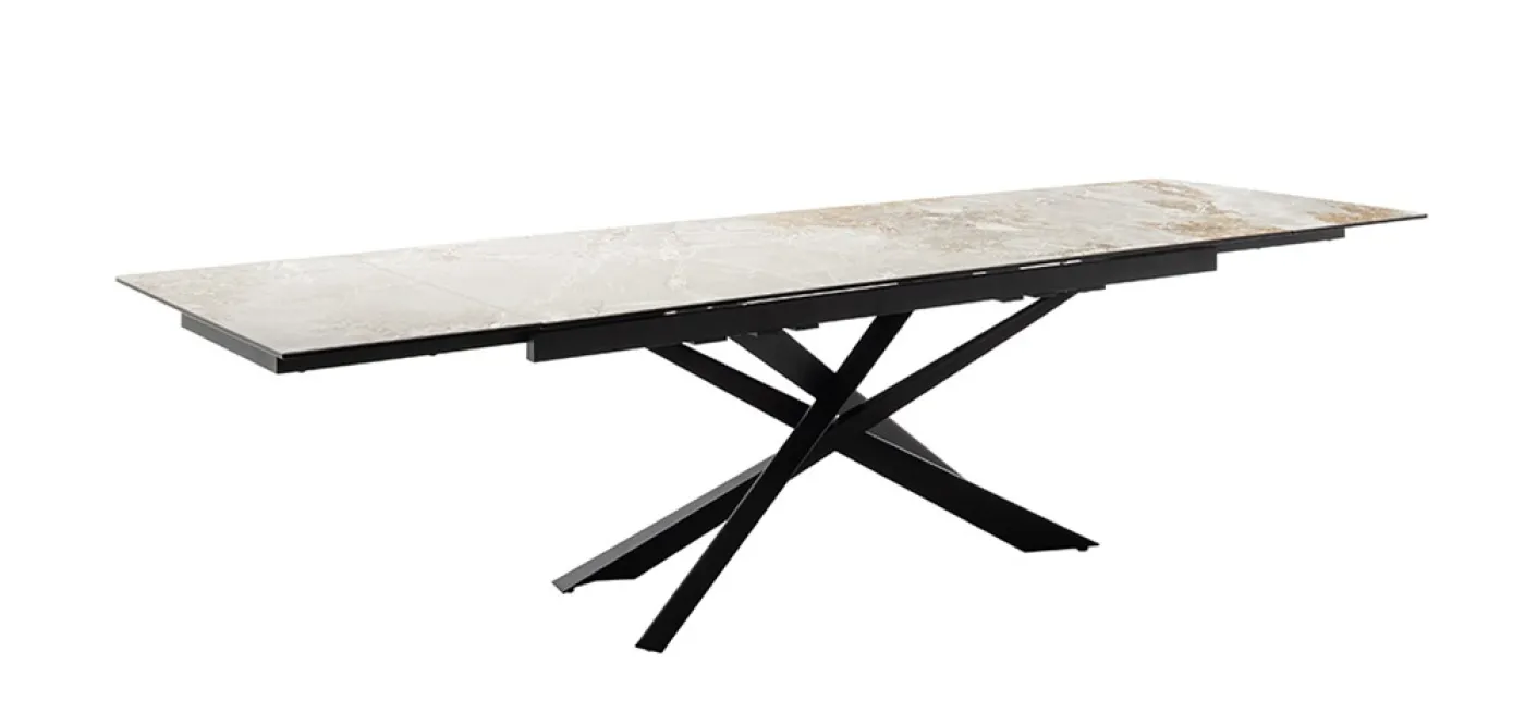 Esstisch Tesero | grau / schwarz | ausziehbar | 200(300) x 95