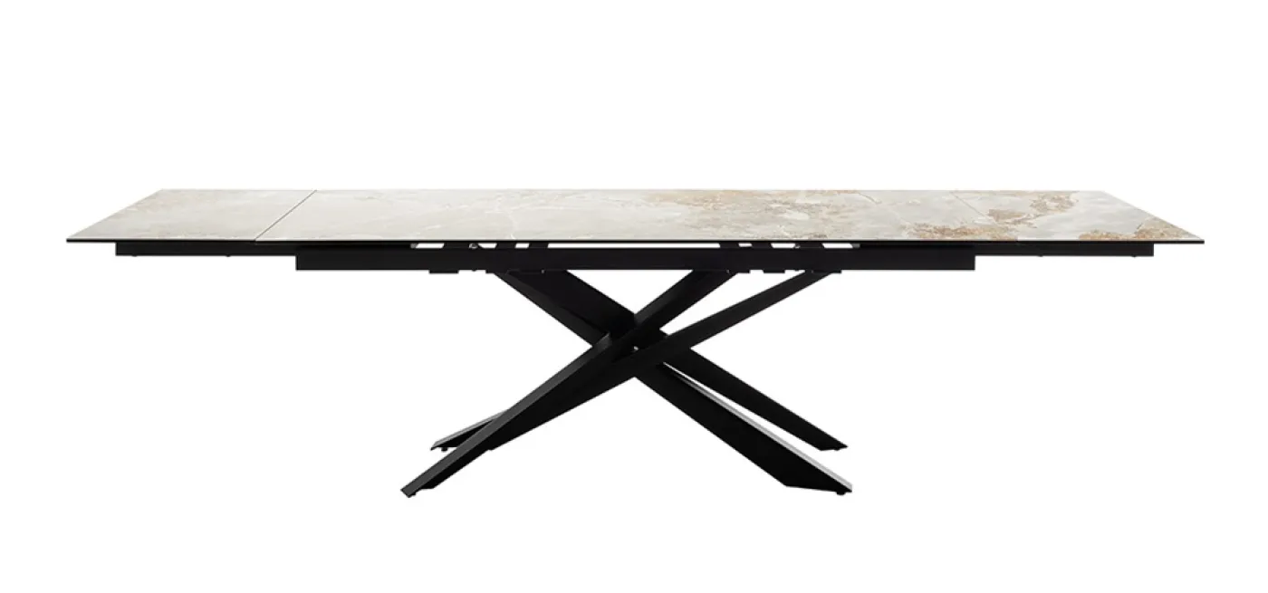 Esstisch Tesero | grau / schwarz | ausziehbar | 200(300) x 95