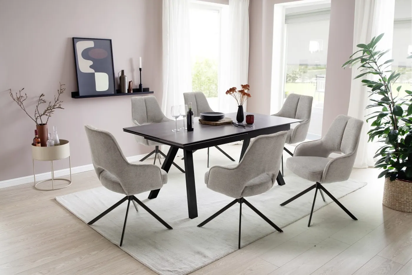 Esstisch Tobago | anthrazit | ausziehbar | 180(260) x 95