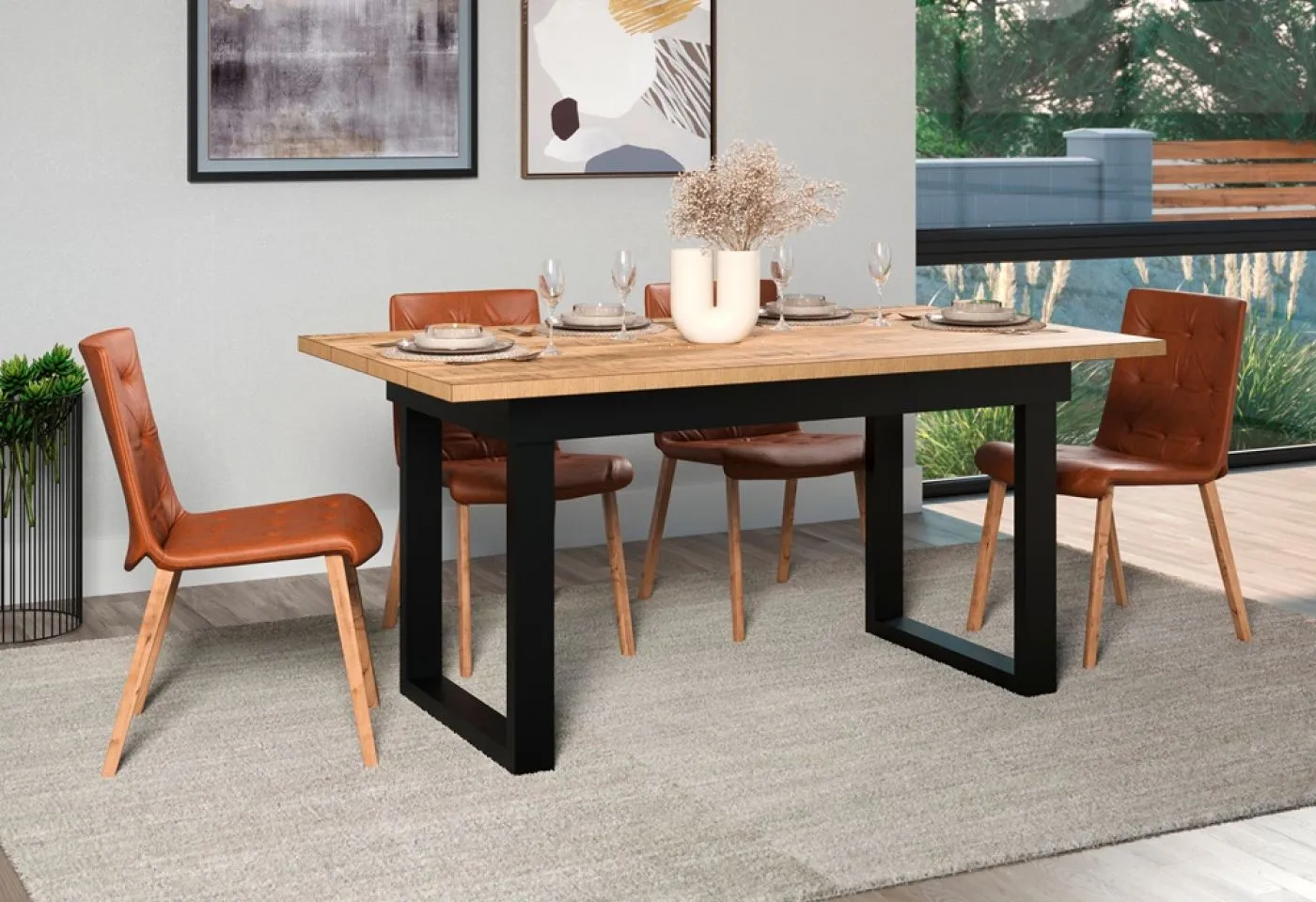 Esstisch Universal | 160 x 90 | Mango / Schwarz