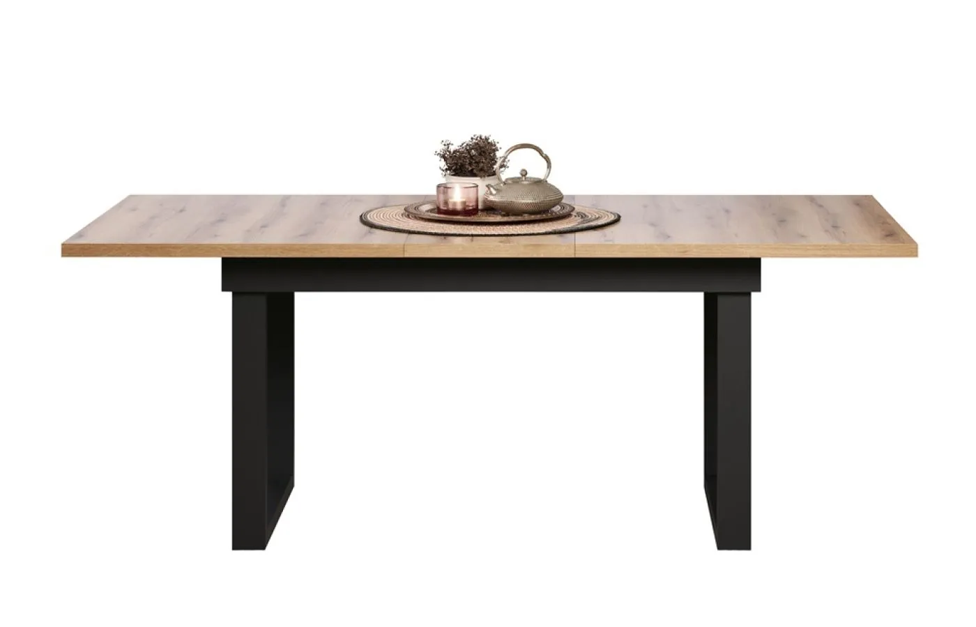 Esstisch Universal | ausziebar | 160 /200) x 90 | Evoke Eiche / Schwarz