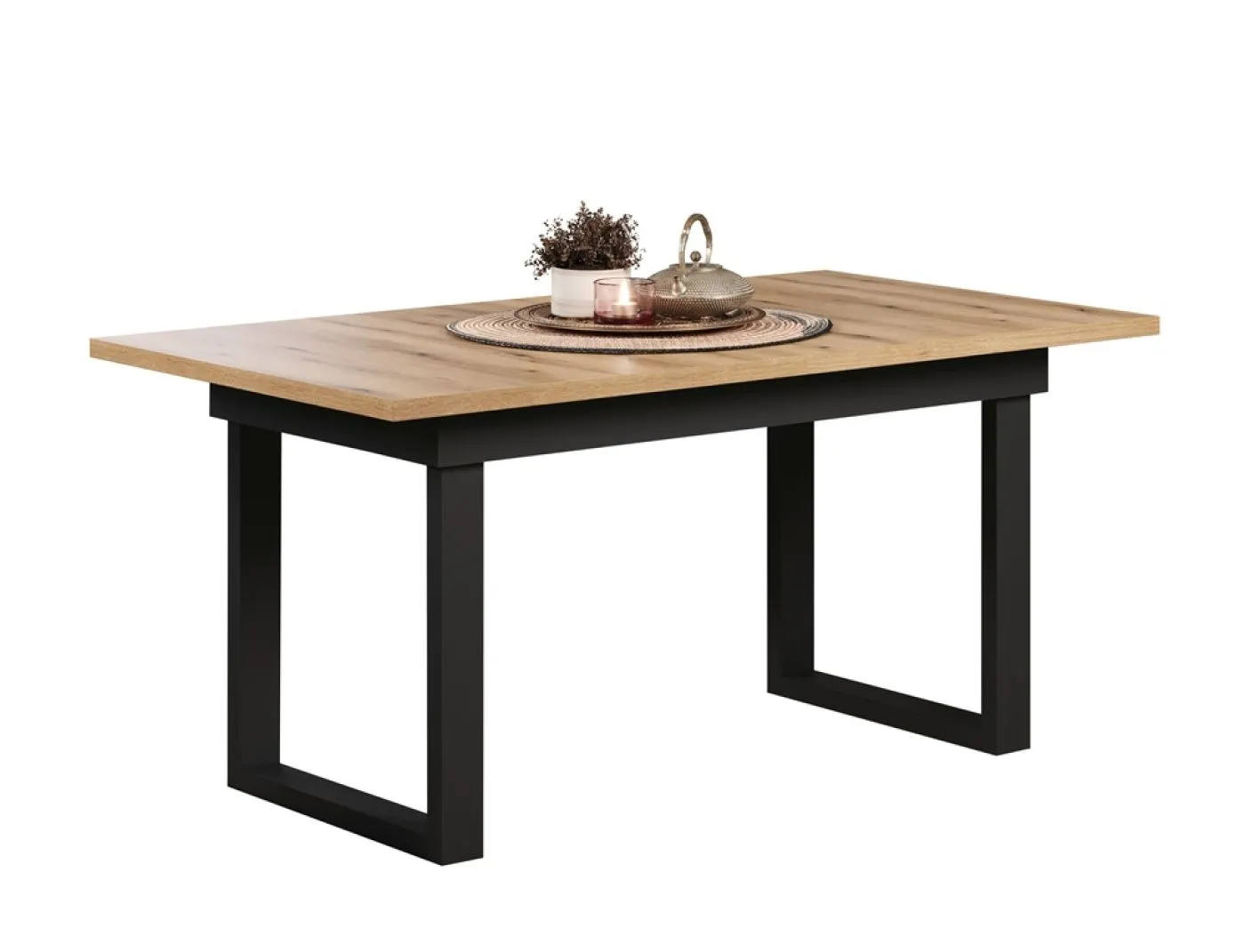 Esstisch Universal | ausziebar | 160 /200) x 90 | Evoke Eiche / Schwarz