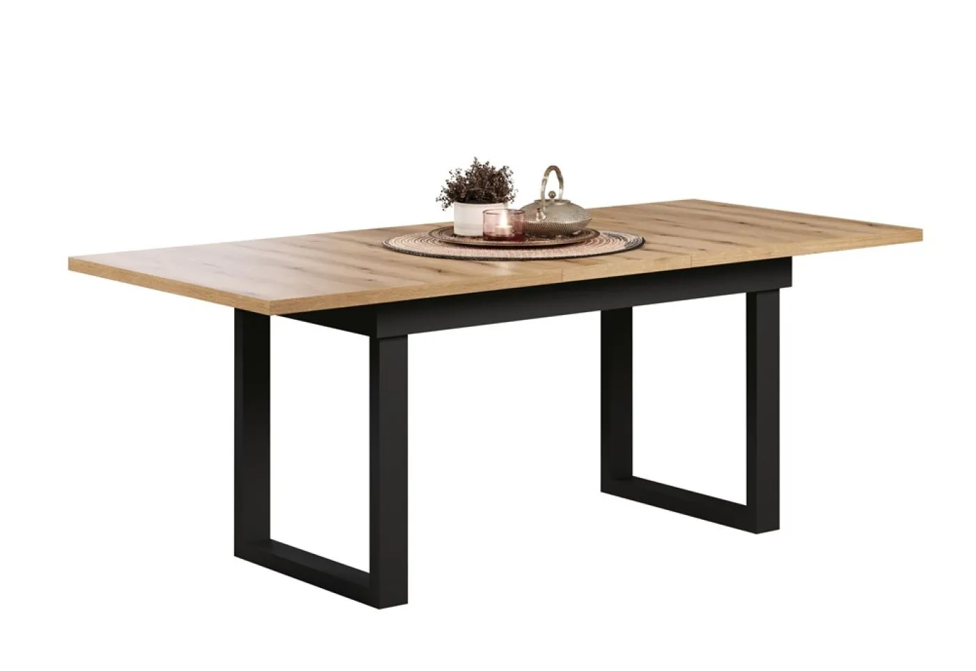 Esstisch Universal | ausziebar | 160 /200) x 90 | Evoke Eiche / Schwarz