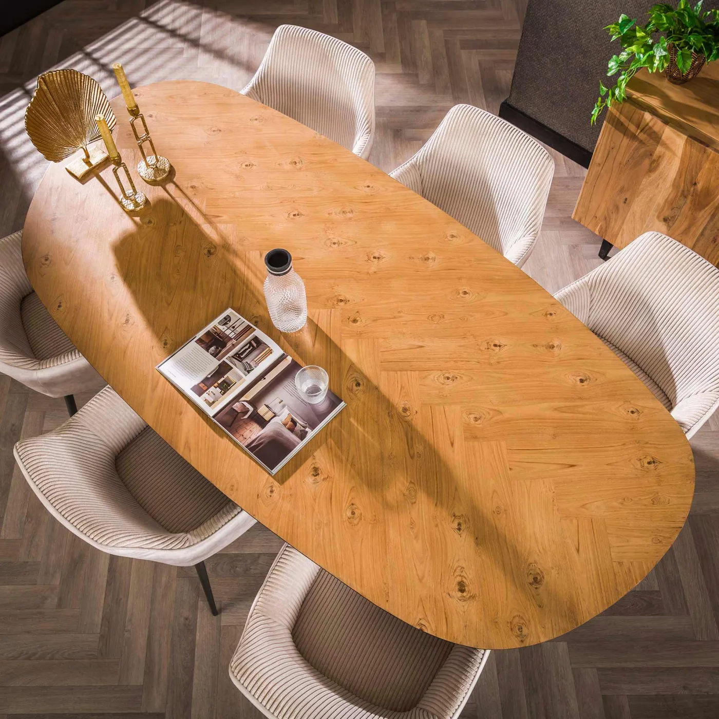 Esstisch Yuki oval | Teakholz | 215 cm