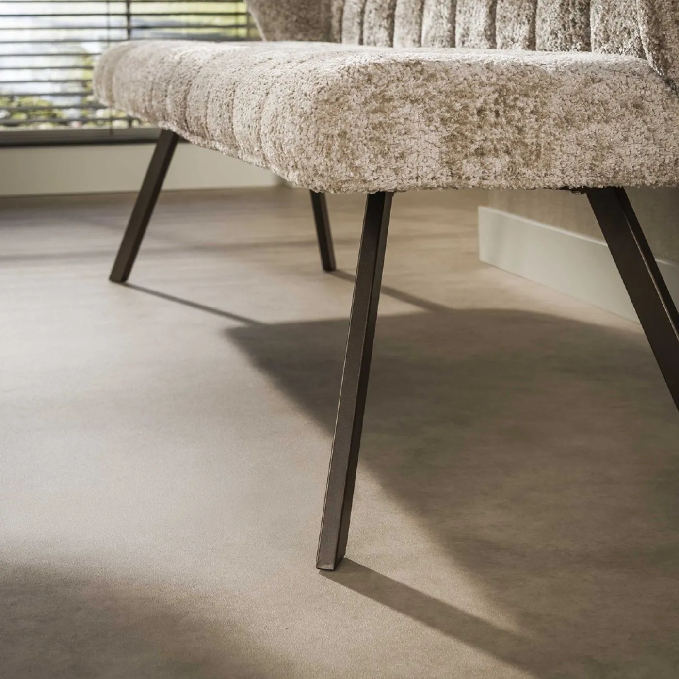 Esszimmerbank Muda | 180cm | Alura-Stoff / Webstoff | sand-braun
