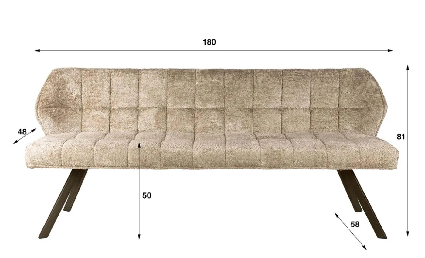 Esszimmerbank Muda | 180cm | Alura-Stoff / Webstoff | sand-braun