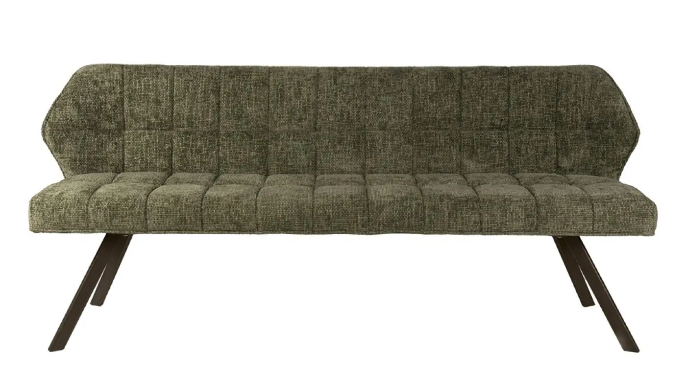 Esszimmerbank Muda | 180cm | Hoven-Stoff / Chenille | grün-braun