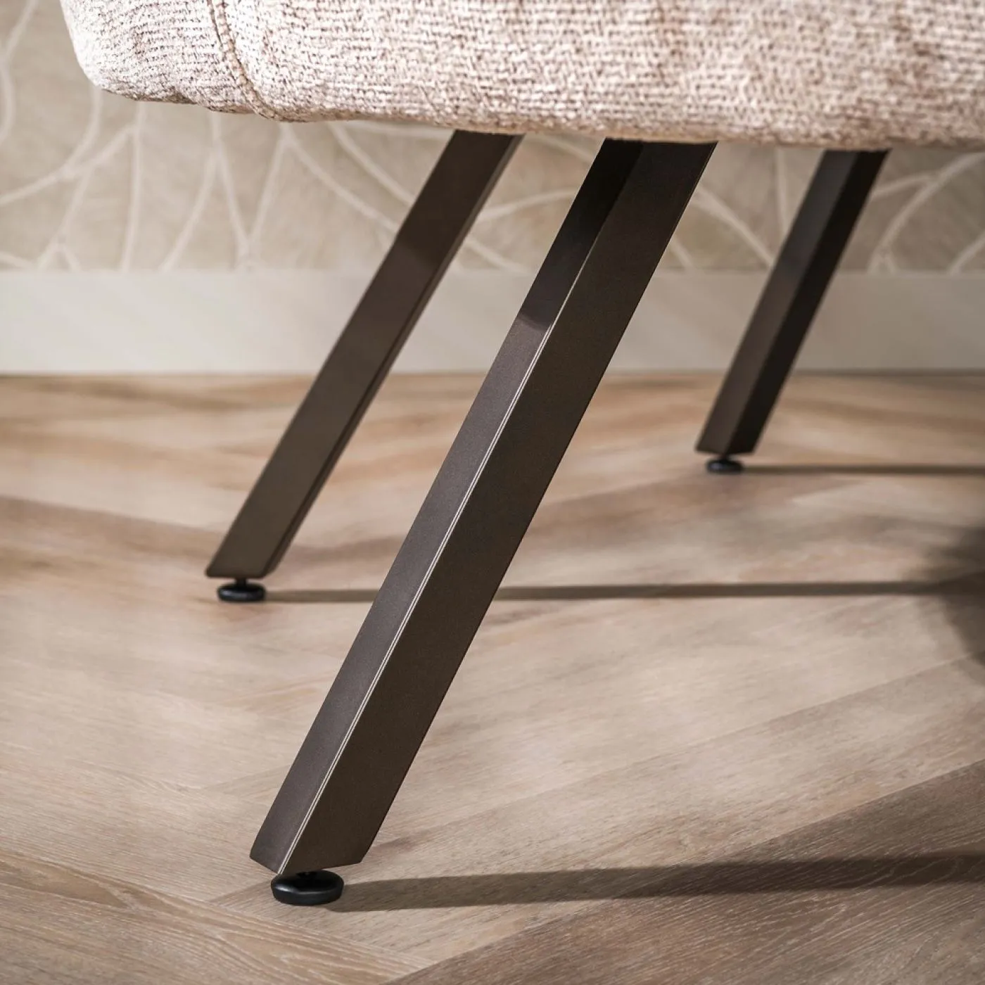 Esszimmerbank Selene 2-teilig 235cm | Halbrund | Hoven Stoff / Chenille | sand-braun