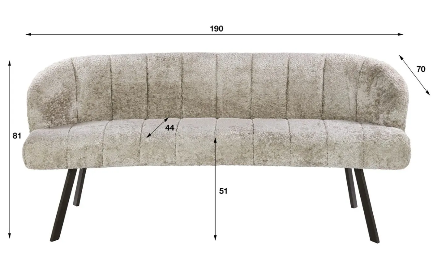 Esszimmerbank Selene | Alura Stoff / Webstoff | sand-braun