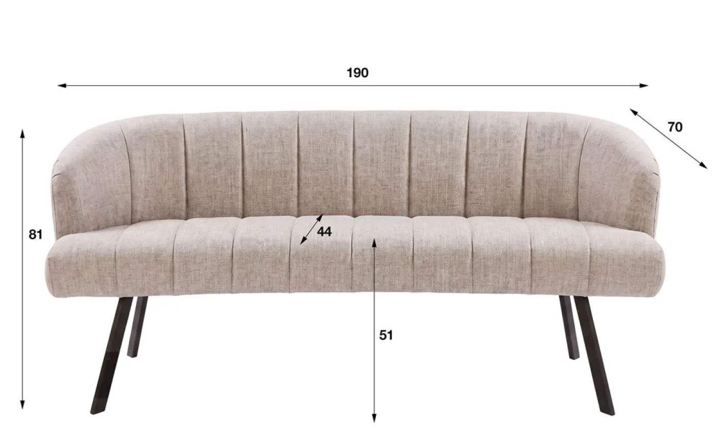 Esszimmerbank Selene | Hoven Stoff / Chenille | sand-braun