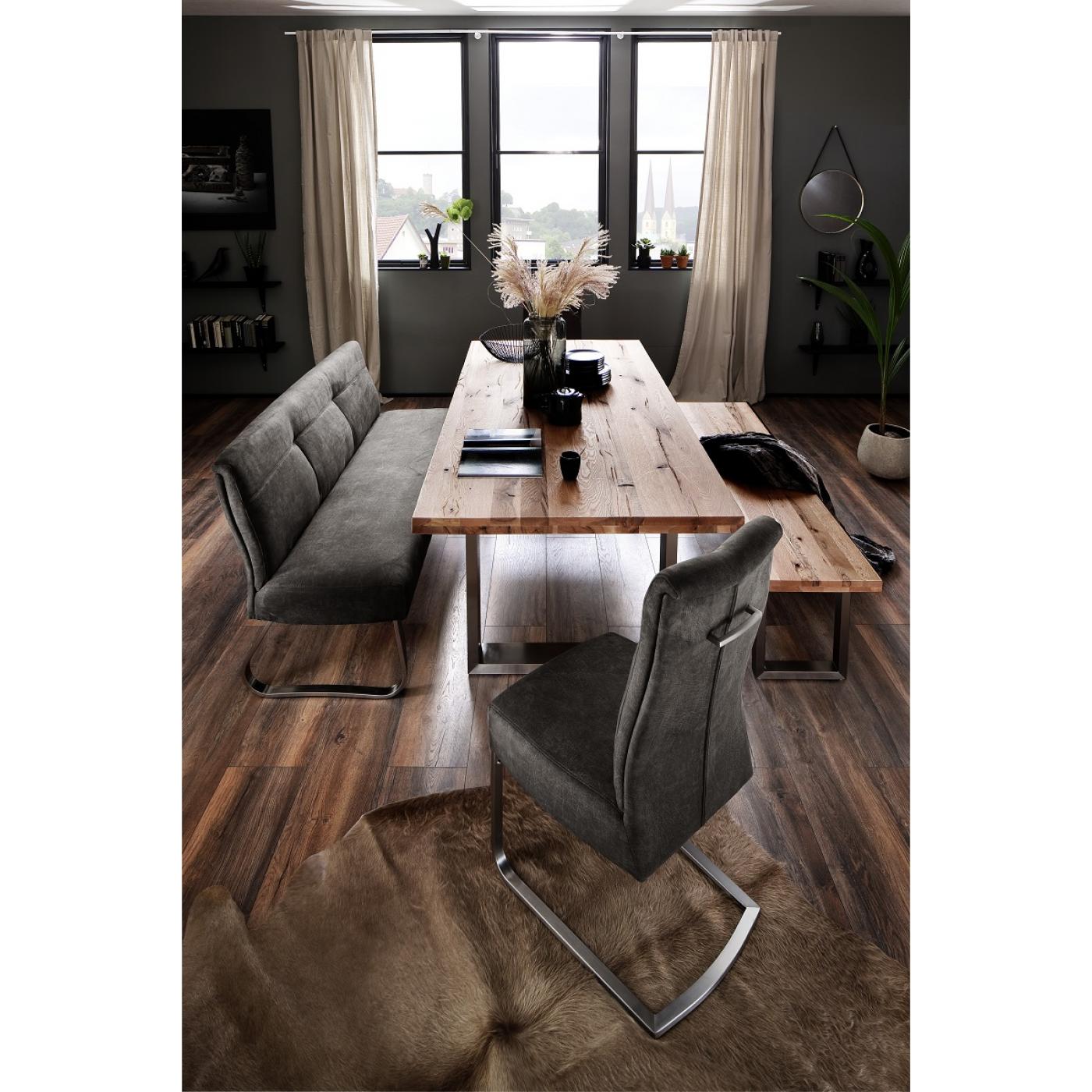 Esszimmerbank Talena | 155/175 | Büffellederoptik | anthrazit | verschiedene Größen