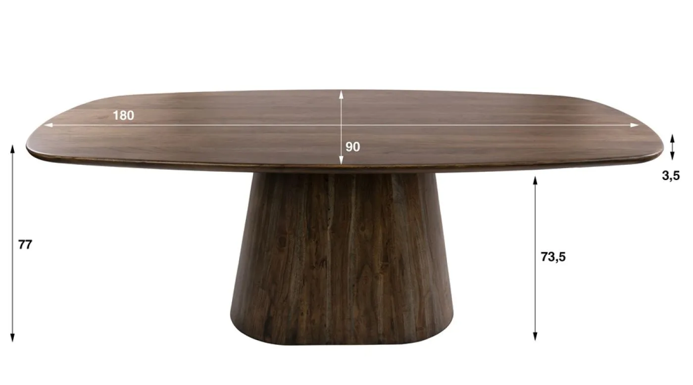 Esszimmertisch Gloria | oval | 180cm | Akazie massiv | braun
