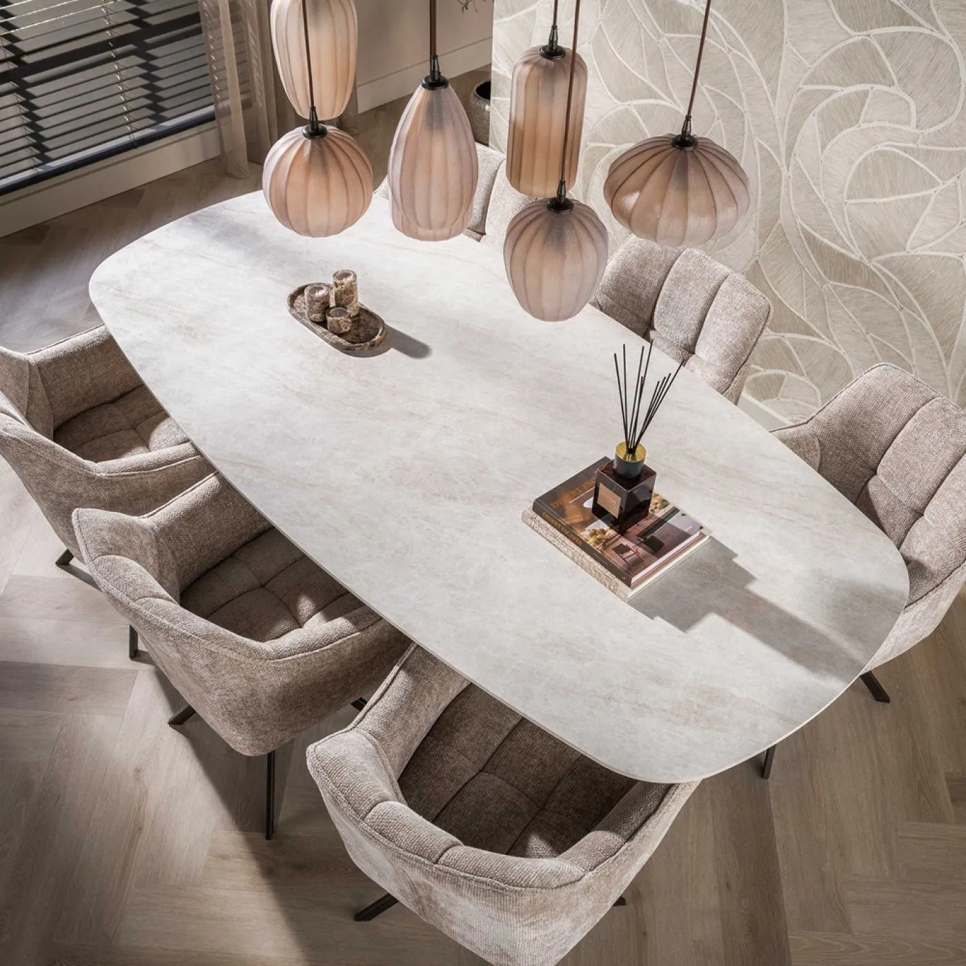 Esszimmertisch Sienna | dänisch oval | 215cm | 3D Keramik | Taj Mahal #1