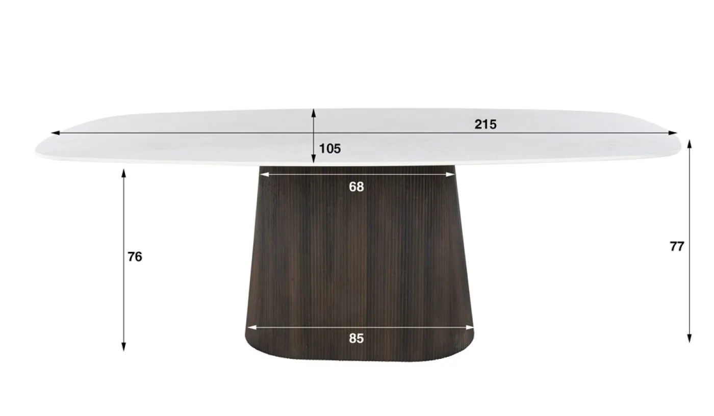 Esszimmertisch Sienna | dänisch oval | 215cm | 3D Keramik | Taj Mahal #1