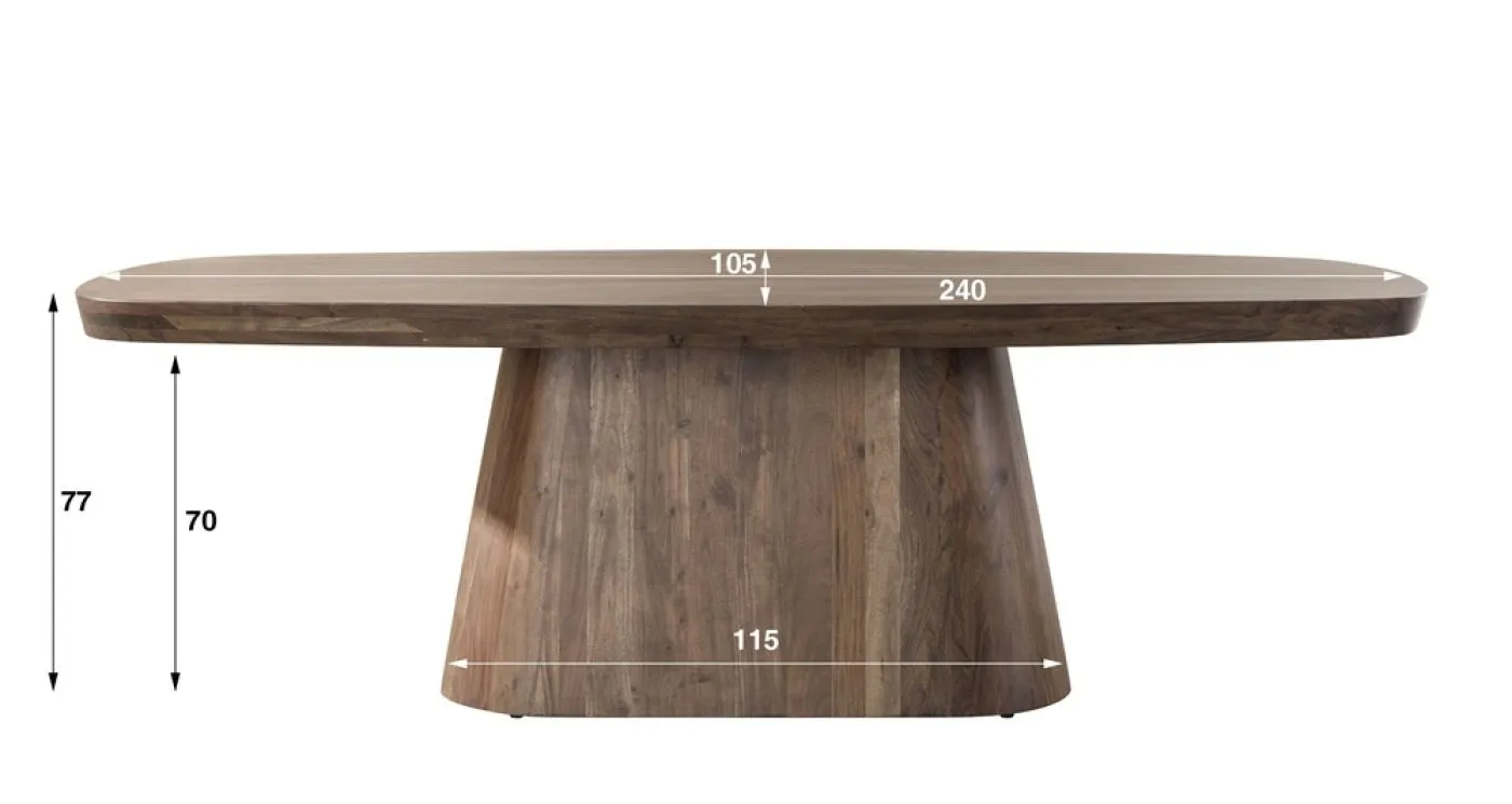Esszimmertisch Valens | oval | 240 | Akazie massiv | braun