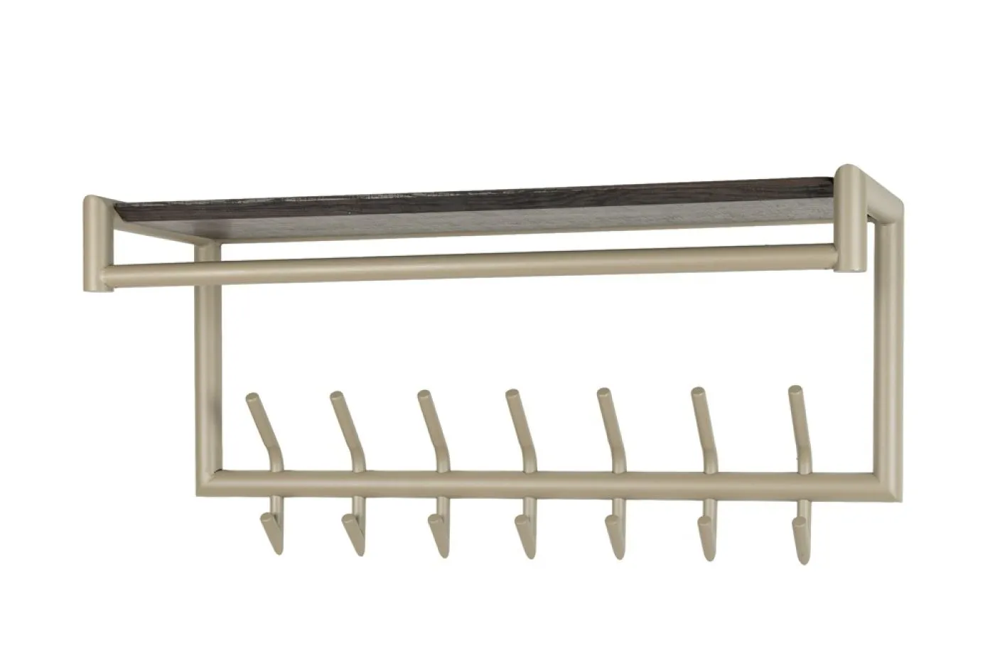 Garderobe Wandgarderobe Stamp | 2x7 Haken | Metall | beige