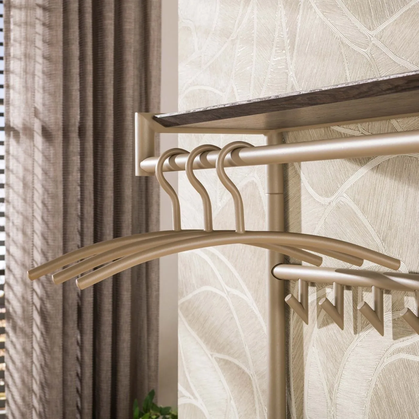 Garderobe Wandgarderobe Stamp | 3x7 Haken | Metall | beige