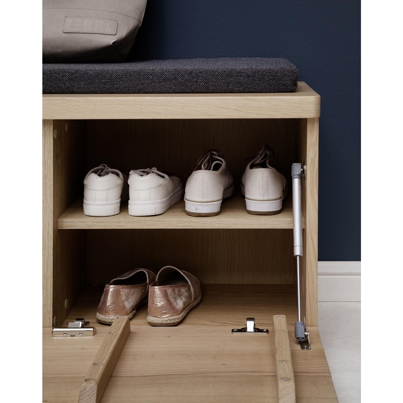 Garderoben Set Barcelona | Balkeneiche Bianco / Eiche Bianco | 5-teilig | inkl. LED Beleuchtung