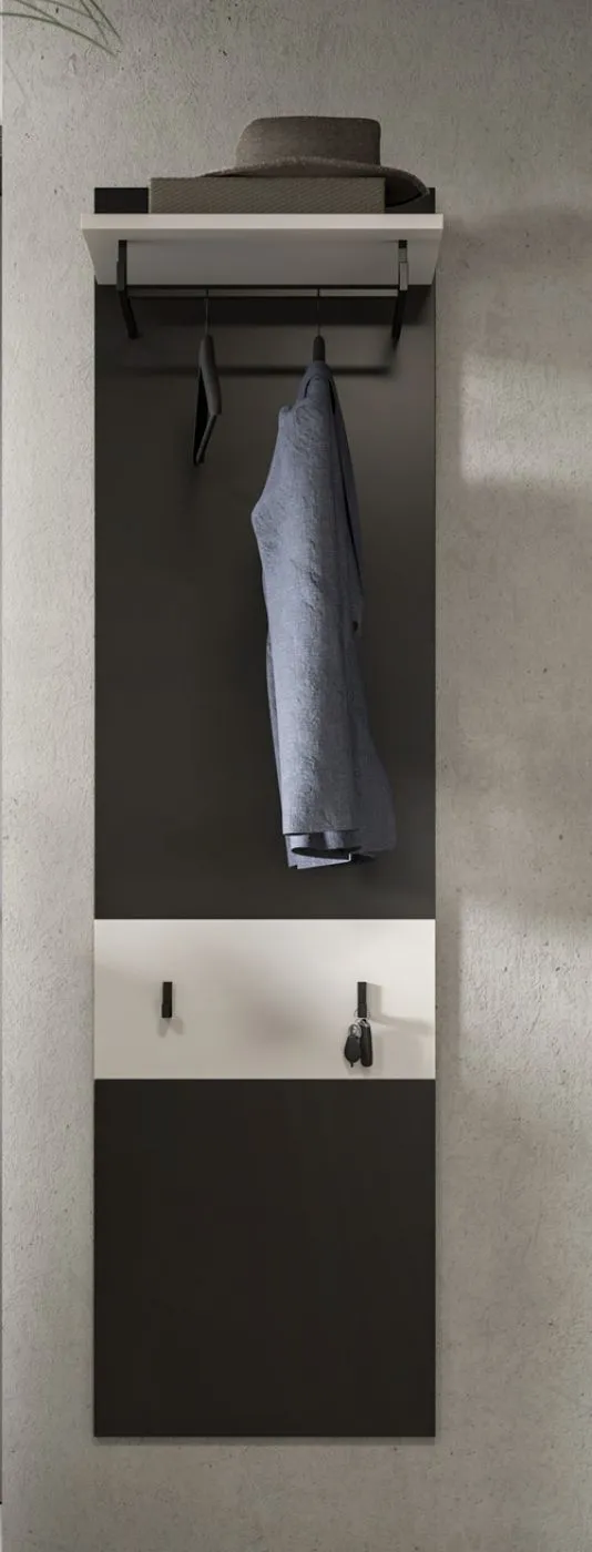 Garderoben-Set Canu 2 | Basalt grau / Weiß | 4-teilig