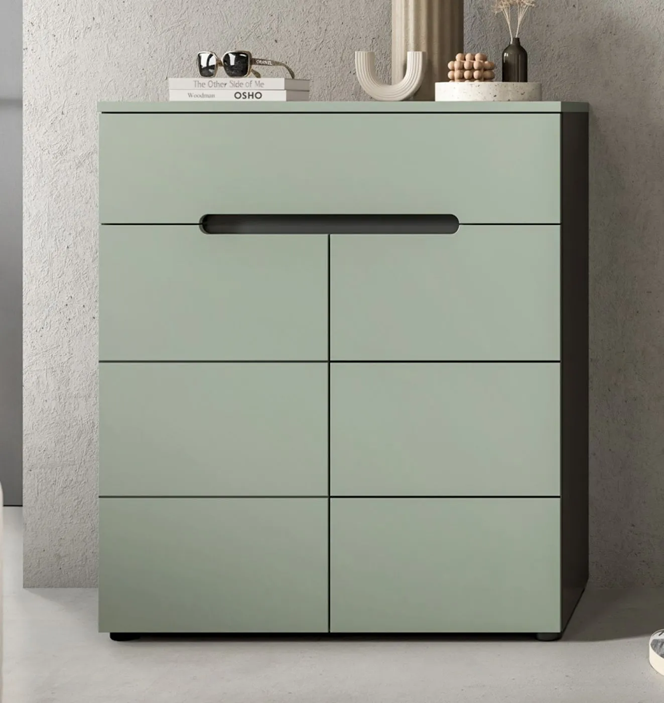 Garderoben-Set Canu | Basalt grau / Smoke Green | 5-teilig