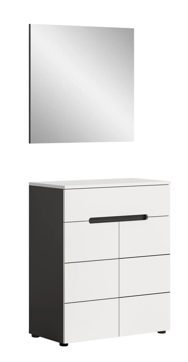 Garderoben-Set Canu | Basalt grau / Weiß | 2-teilig